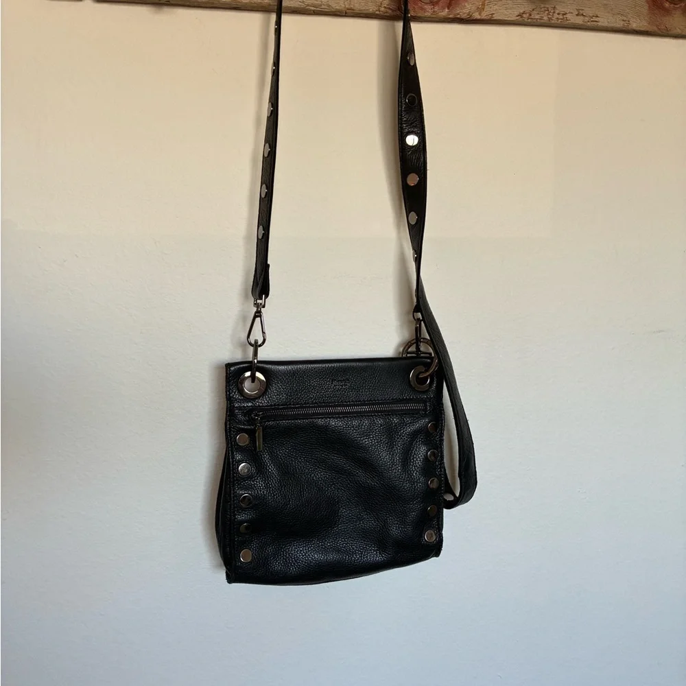 Hammitt Tony Medium Crossbody Studded Leather Bag in Black/Gunmetal - Picture 2 of 10